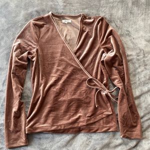 Madewell Velvet Ballet Wrap Top | Size M